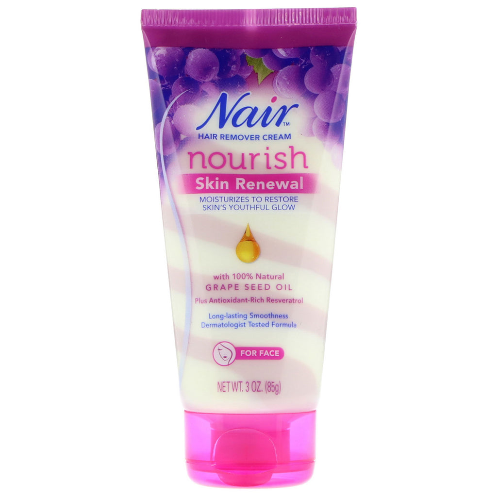Nair , Hair Remover Cream, Nourish, Skin Renewal, For Face, 3 oz (85 g)