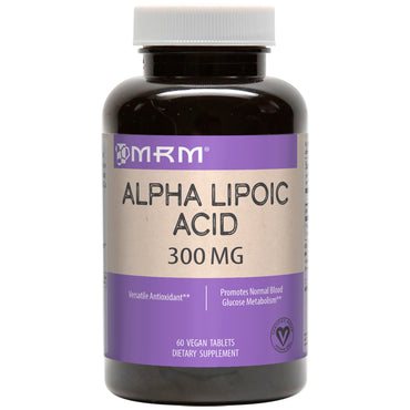 MRM, ácido alfa lipóico, 300 mg, 60 comprimidos veganos
