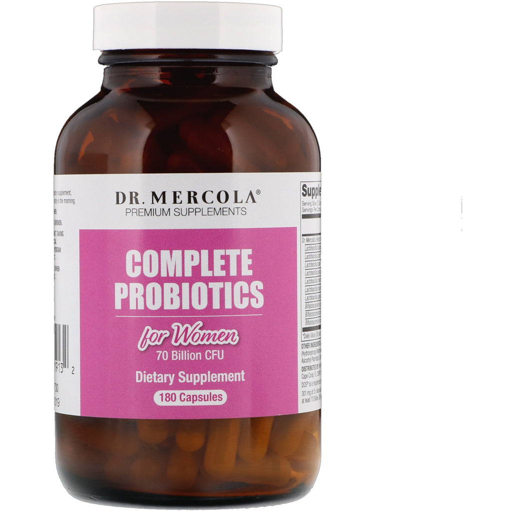 Dr. Mercola, komplette probiotika for kvinner, 180 kapsler