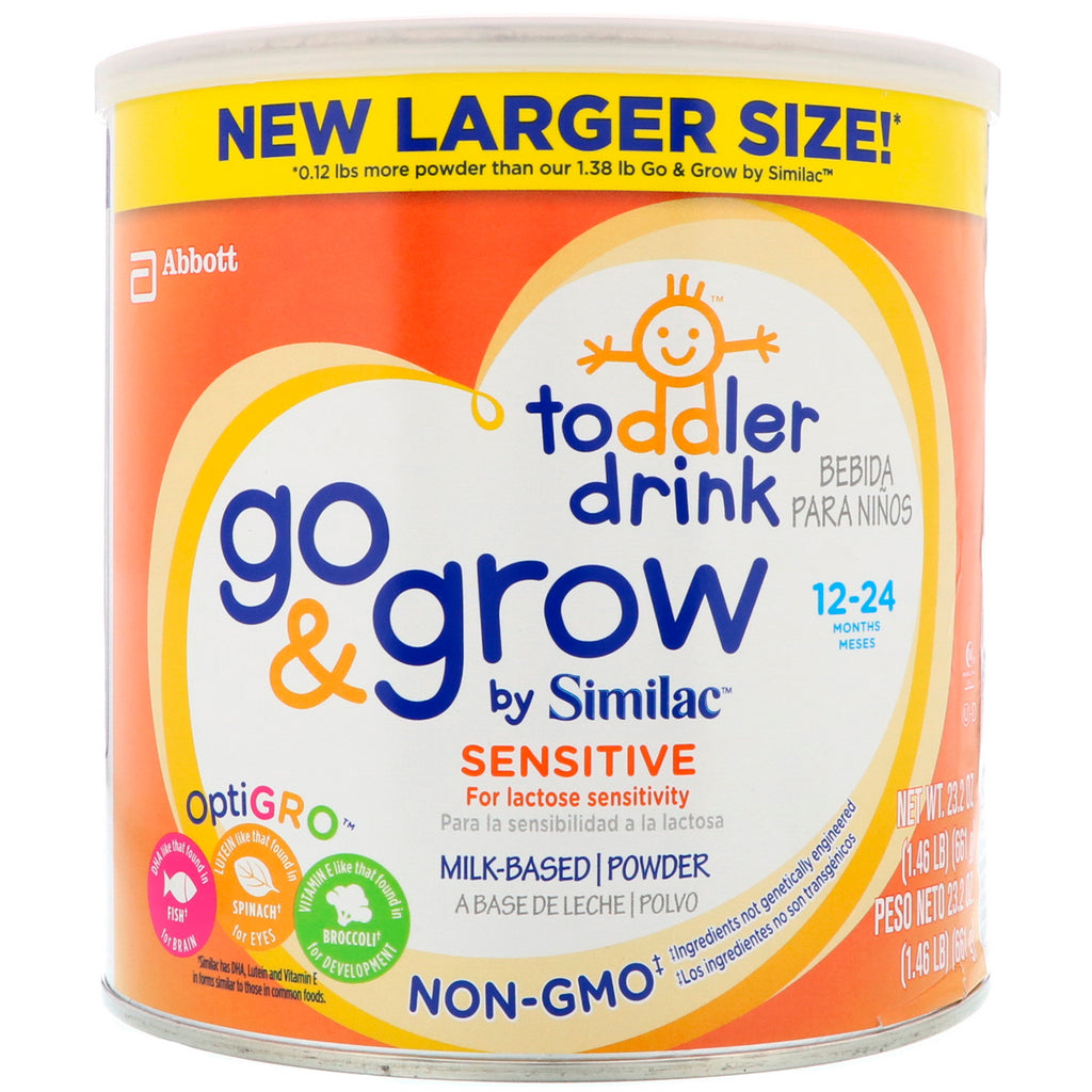 Similac, småbarnsdrikk, Go & Grow, Sensitive, 12-24 måneder, 661 g (23,2 oz)