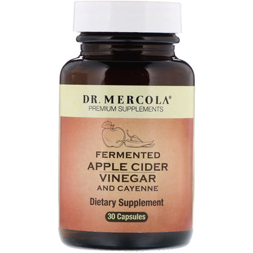 Dr. Mercola, Vinagre de sidra de manzana fermentado con cayena, 30 cápsulas