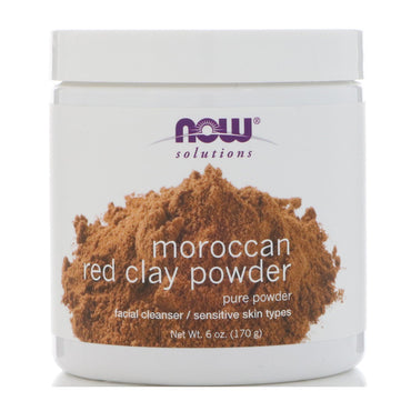 Now Foods, soluții, pudră de argilă roșie marocană, 6 oz (170 g)