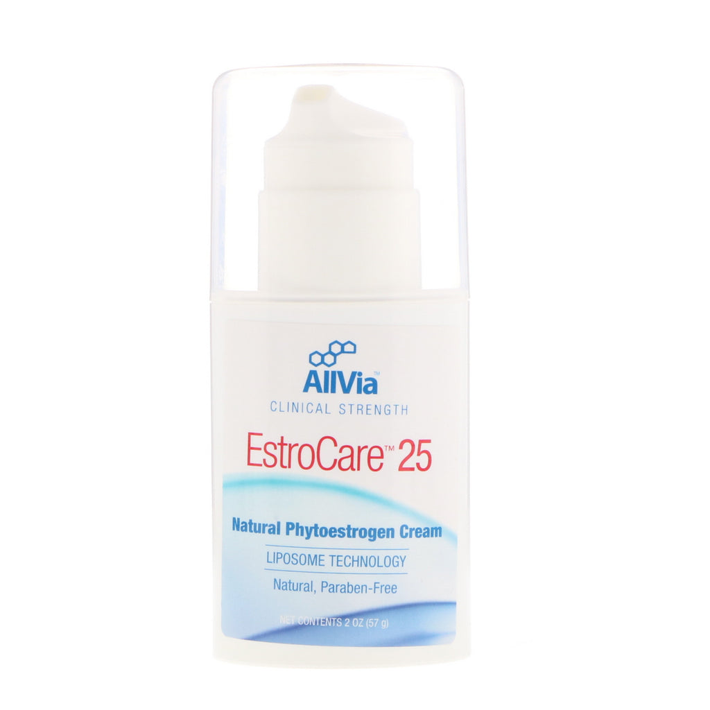 AllVia, EstroCare 25, naturlig fytoøstrogenkrem, 2 oz (57 g)