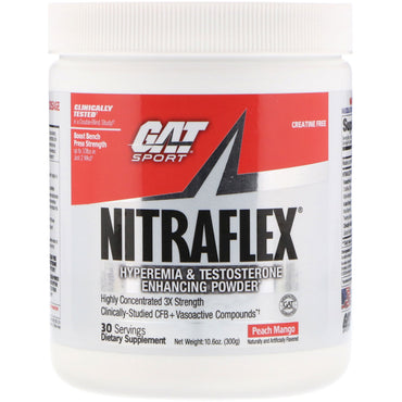 GAT, Nitraflex, אפרסק מנגו, 10.6 אונקיות (300 גרם)