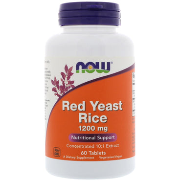 Now Foods, Red Yeast Rice, 1200 mg, 60 Tablets