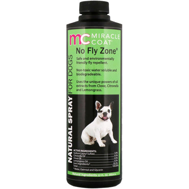 Miracle Care, Miracle Coat, spray natural para perros, zona sin moscas, 12 fl oz (355 ml)