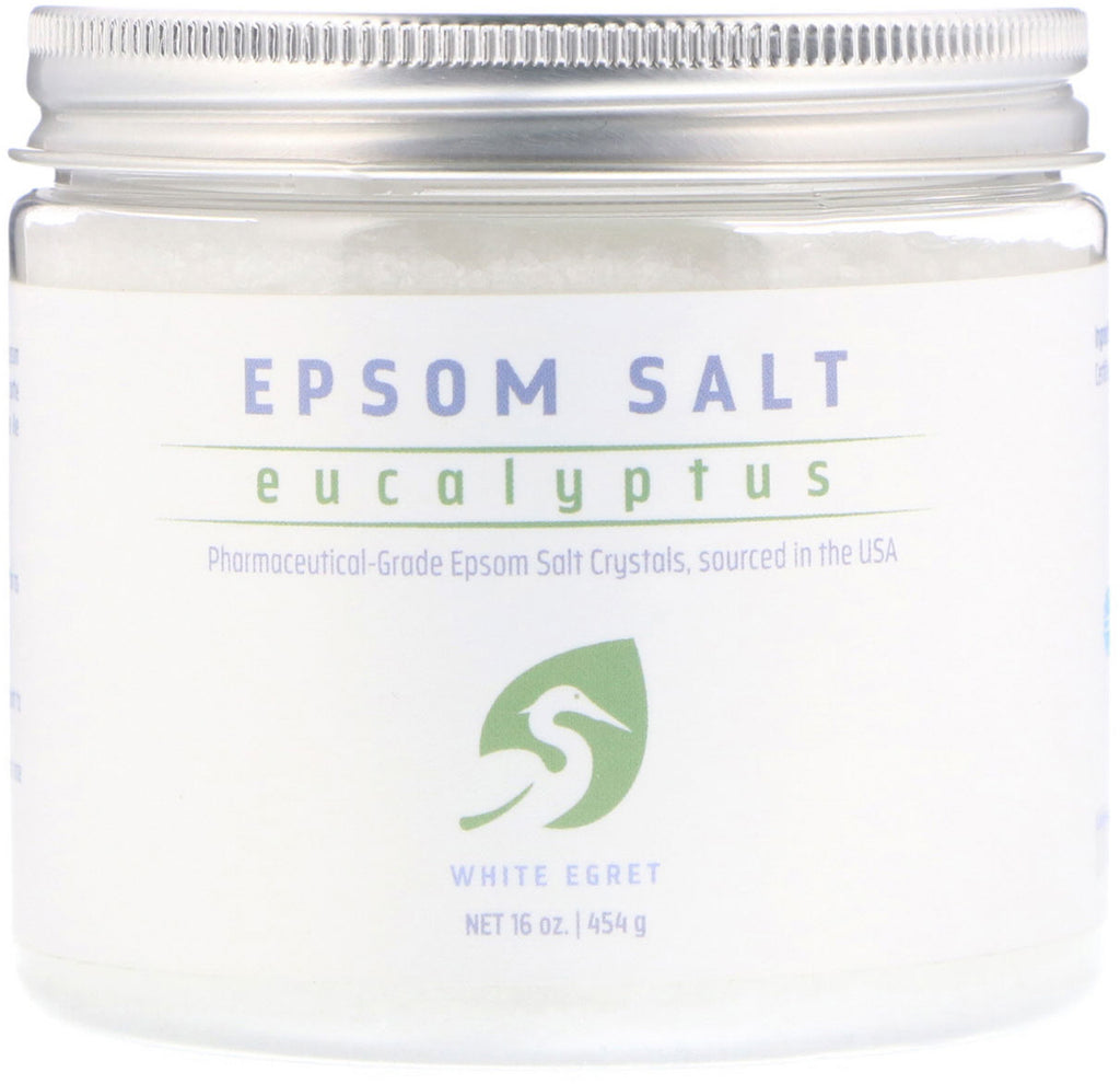 White Egret Personal Care, sal de Epsom, eucalipto, 16 oz (454 g)