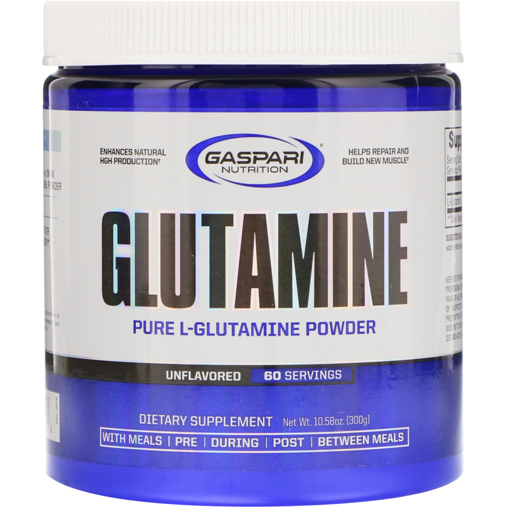 Gaspari Nutrition, glutamină, fără arome, 10,58 oz (300 g)