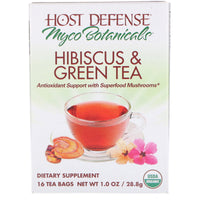 Fungi Perfecti, Host Defense, MycoBotanicals, Hibiscus & Green Tea, 16 Tea Bags, 1.0 oz (28.8 g)