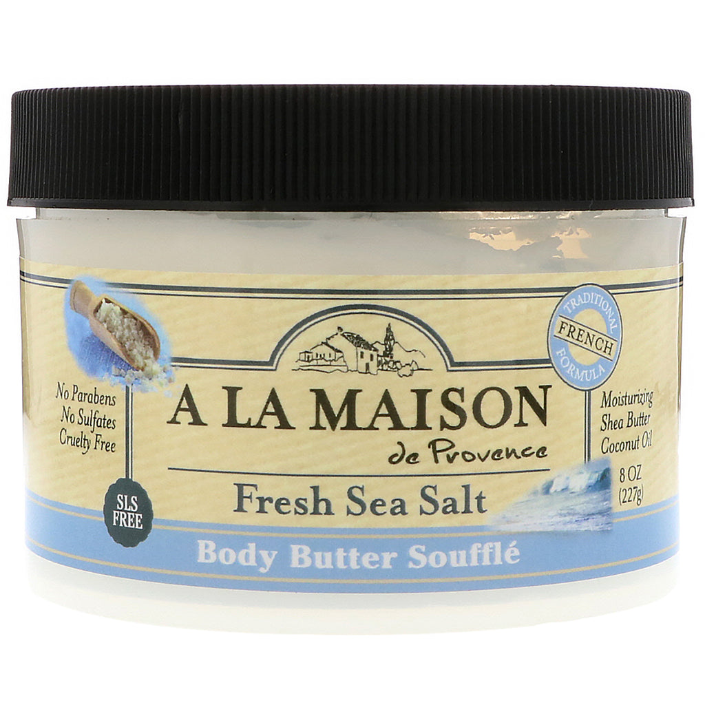 A La Maison de Provence, סופלה חמאת גוף, מלח ים טרי, 8 אונקיות (227 גרם)