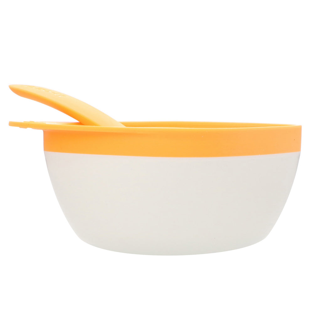 Kit Zoli, puré, tazón y cuchara, +6 meses, naranja, 1 tazón + 1 cuchara