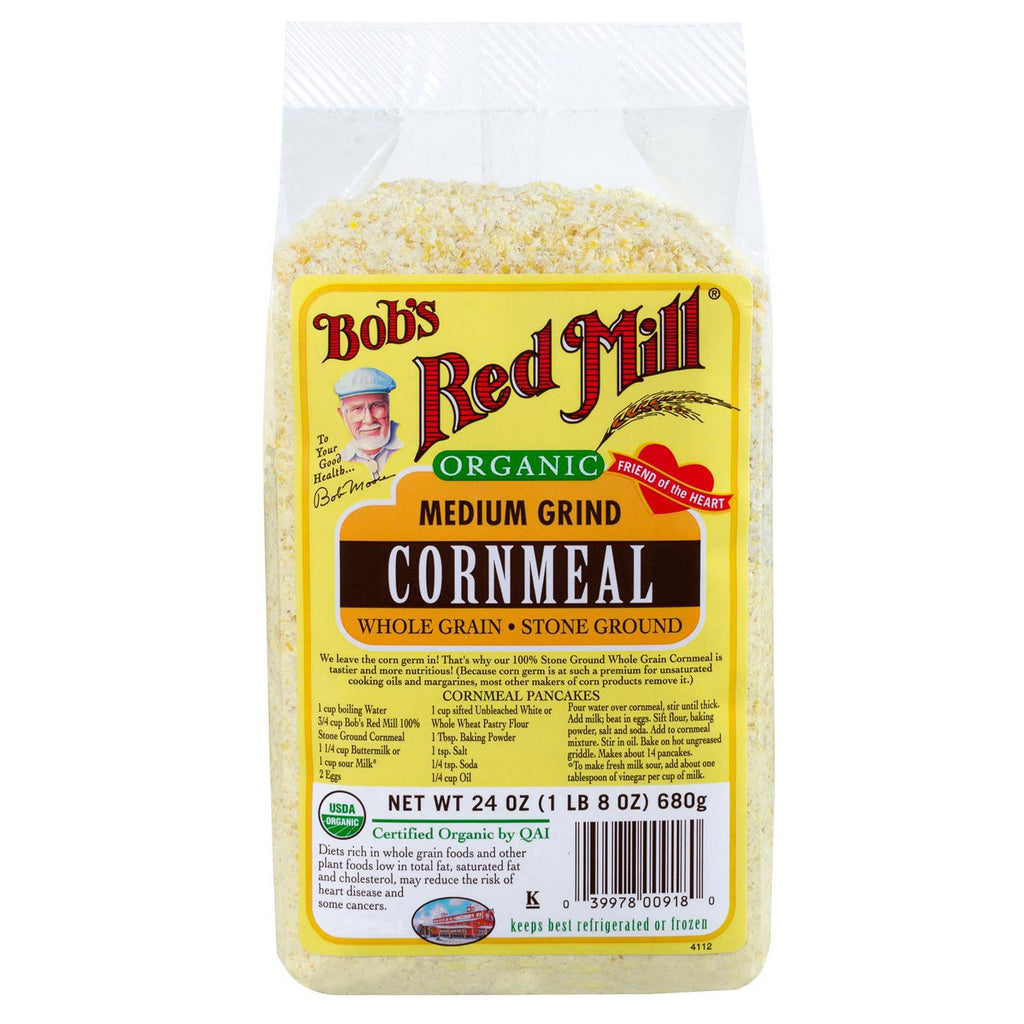 Bob's Red Mill, średnio zmielona mąka kukurydziana, 24 uncje (680 g)