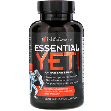 FURIOUS FORMULATIONS Essential Yeti For Hair Skin & Nails 60 Capsules