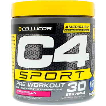 Cellucor, C4 Sport, Pre-entrenamiento, Sandía, 9,5 oz (270 g)
