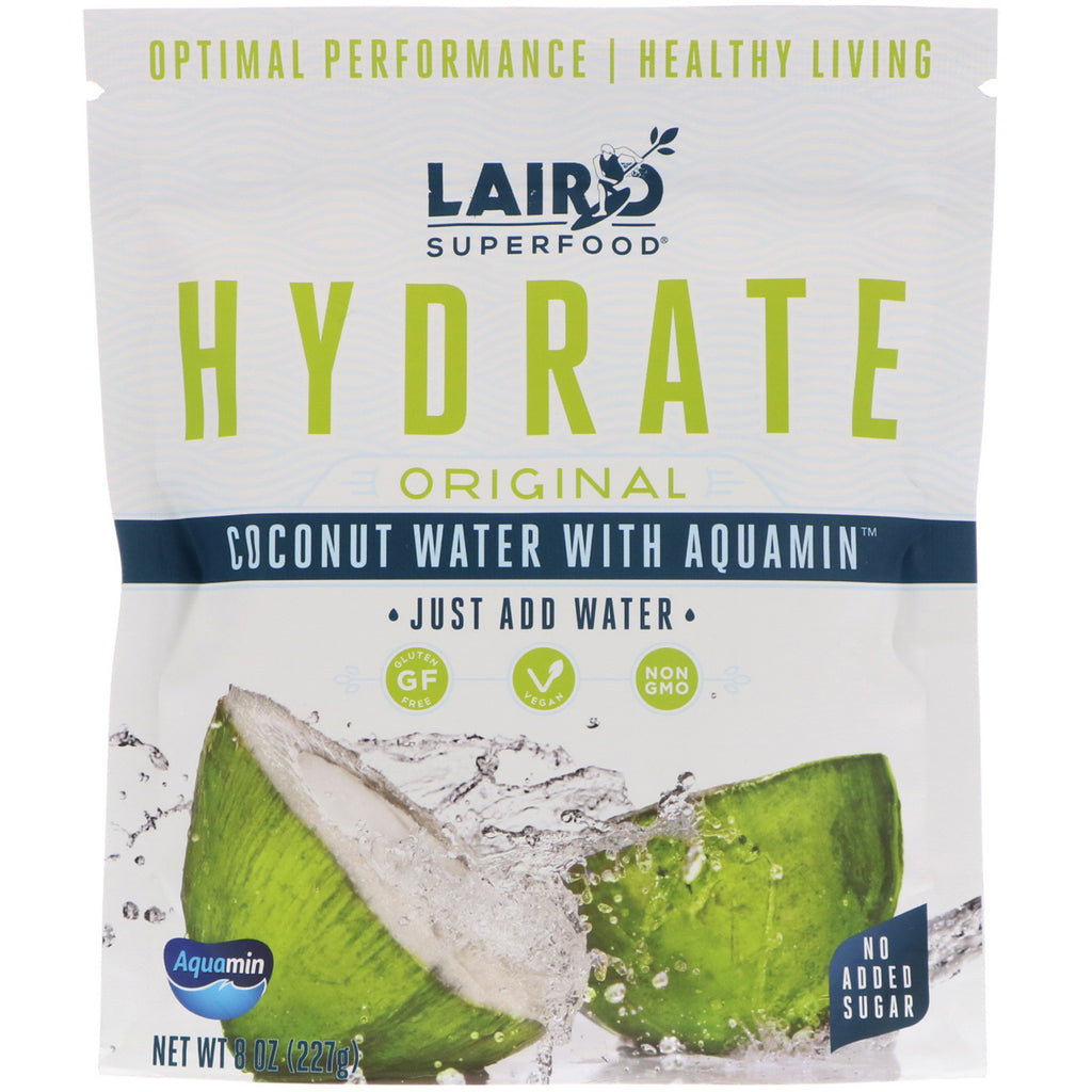 Laird Superfood, Hydrate, Original, Kokosnøttvann med Aquamin, 8 oz (227 g)
