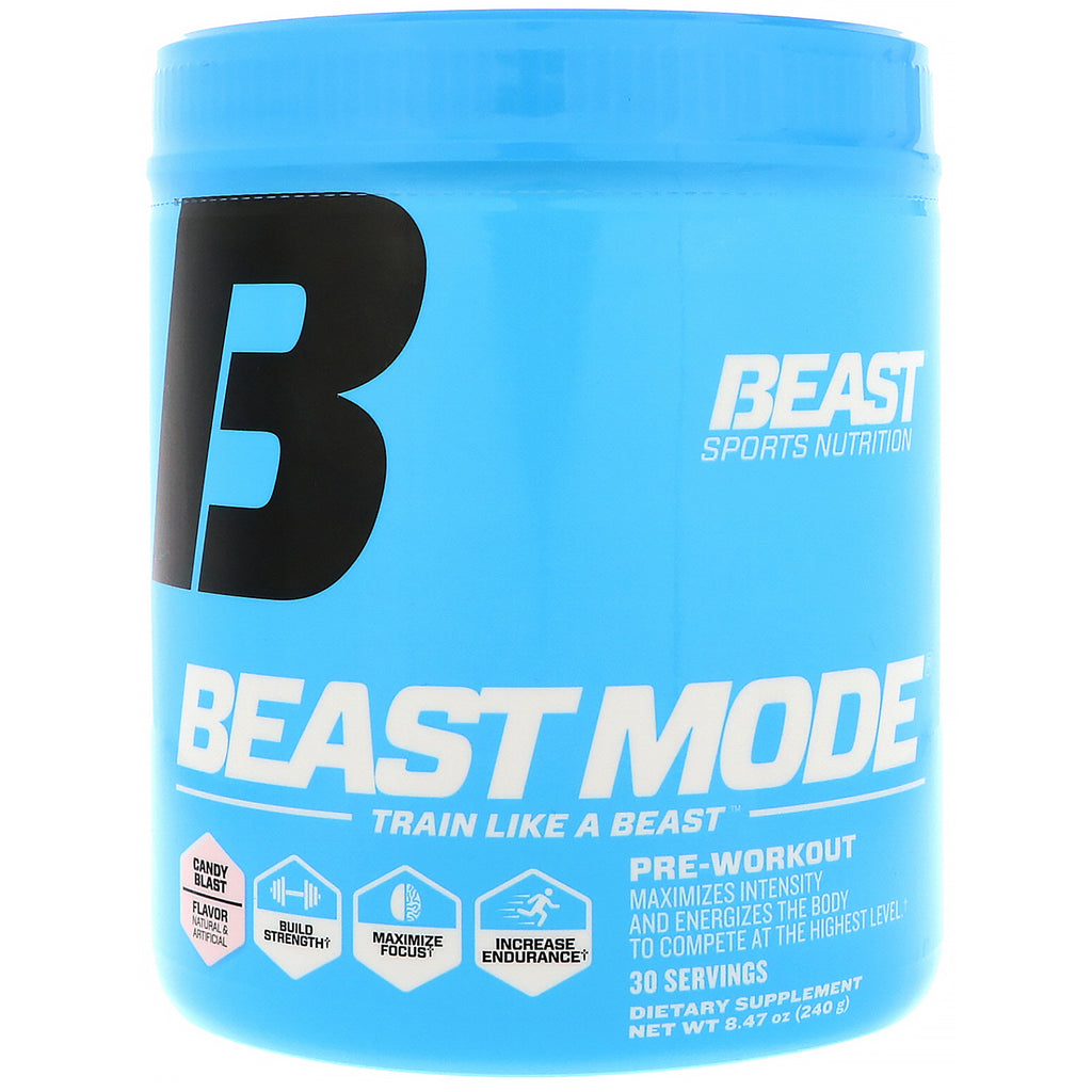 Beast Sports Nutrition, Beast Mode، قبل التمرين، Candy Blast، 8.47 أونصة (240 جم)
