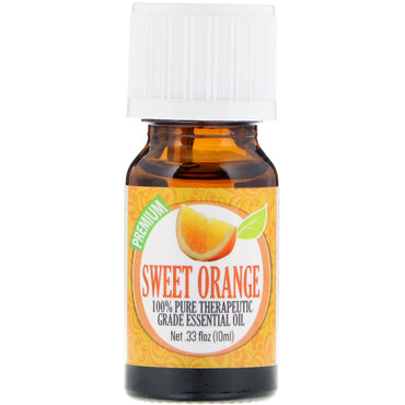 Helbredende løsninger, 100 % ren æterisk olie af terapeutisk kvalitet, sød appelsin, 0,33 fl oz (10 ml)