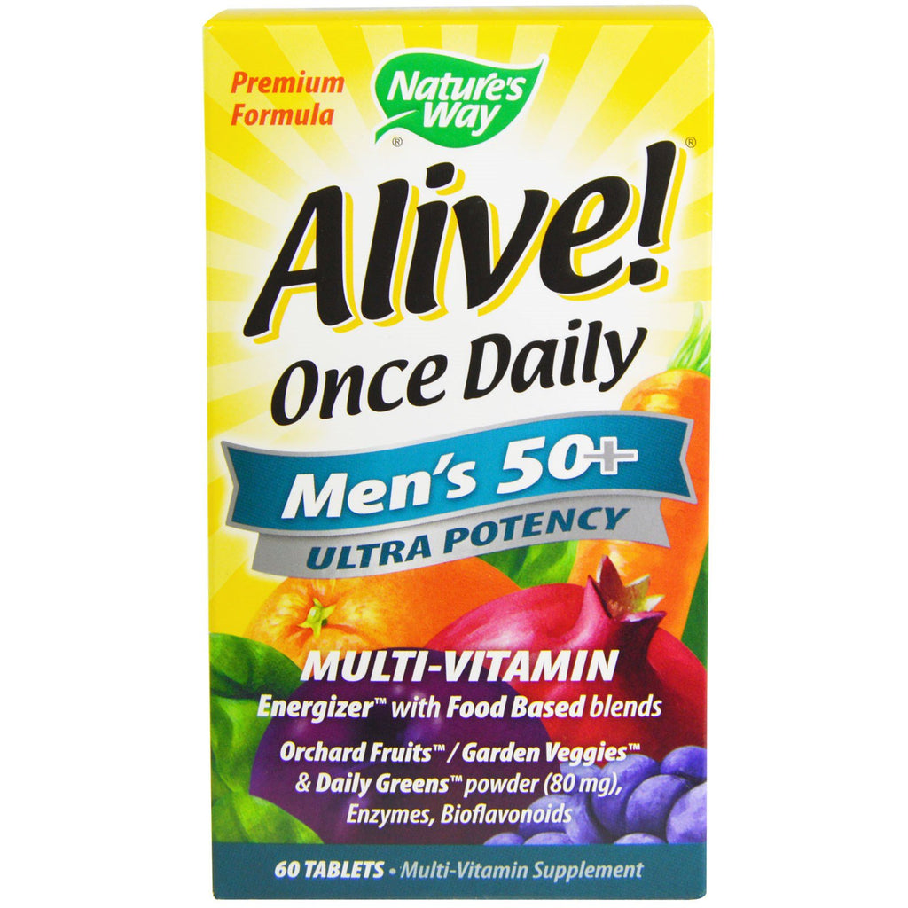 Calea naturii, viu! O dată pe zi, 50+ multi-vitamine pentru bărbați, 60 de tablete
