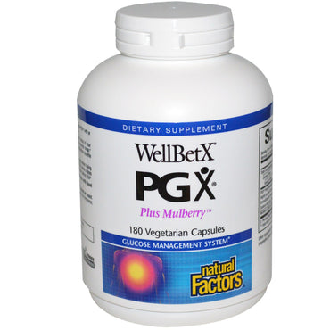 Natural Factors, Wellbetx pgx، بالإضافة إلى التوت، 180 كبسولة نباتية