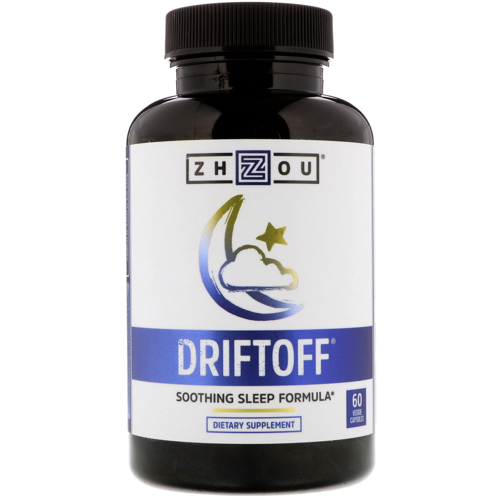 Zhou Nutrition, Driftoff, fórmula calmante para dormir, 60 cápsulas vegetales