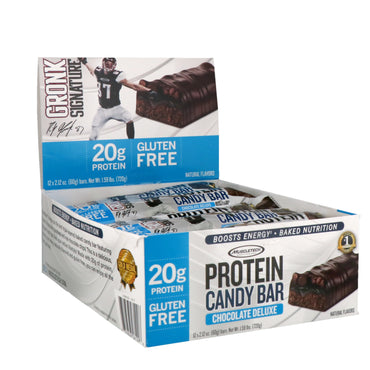 Muscletech Protein Candy Bar Chocolate Deluxe 12 Barras 2,12 onças (60 g) Cada