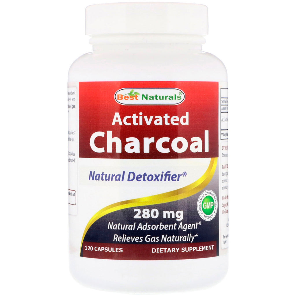 Best Naturals, cărbune activat, 280 mg, 120 capsule