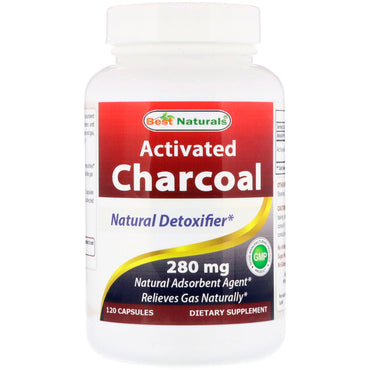 Best Naturals, Charbon actif, 280 mg, 120 gélules