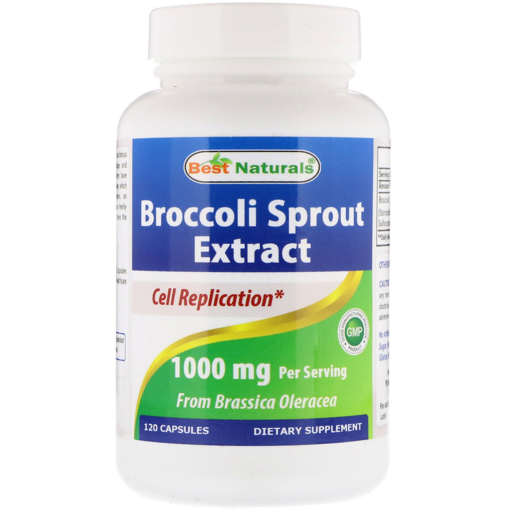Best Naturals, Broccolispireekstrakt, 1000 mg, 120 kapsler