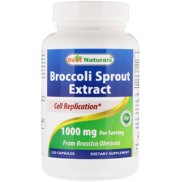 Best Naturals, extract de germen de broccoli, 1000 mg, 120 capsule