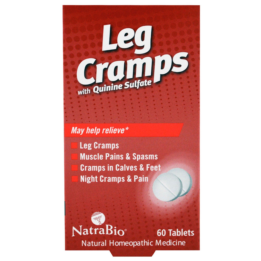 NatraBio, krampen in de benen, met kininesulfaat, 60 tabletten