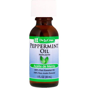 De La Cruz, Peppermint Oil, 100% Pure Essential Oil, 1 fl oz (30 ml)