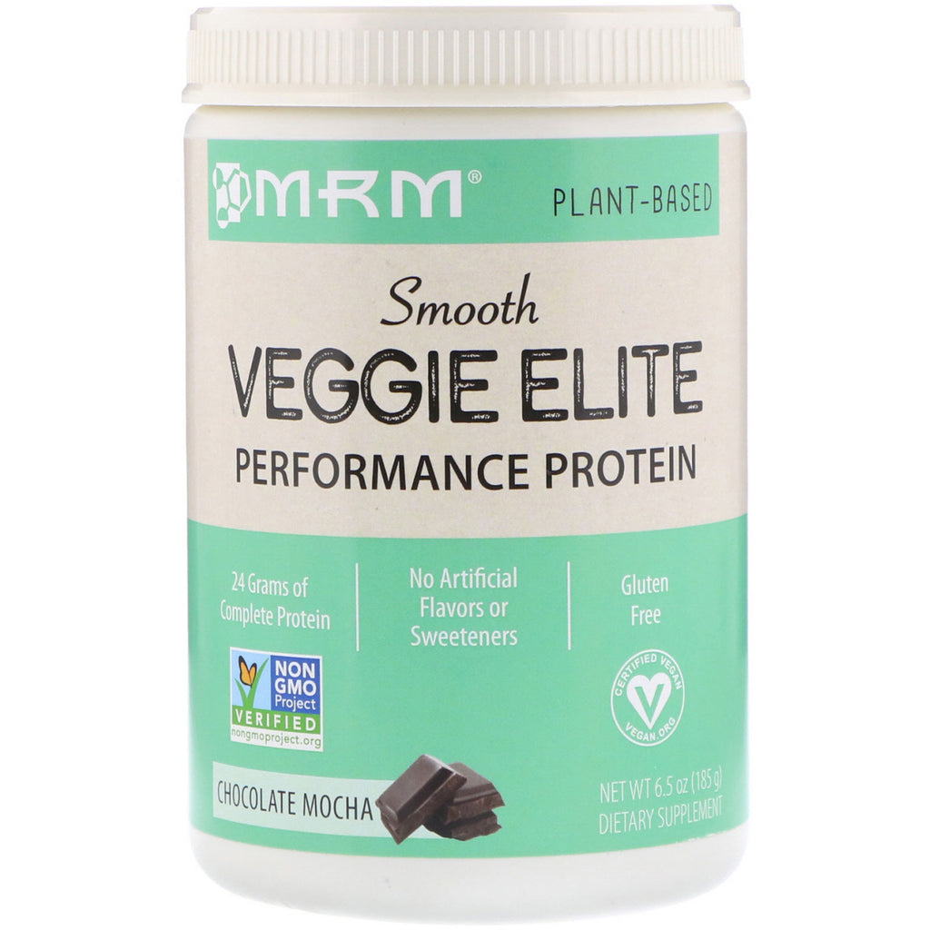 MRM, חלבון Smooth Veggie Elite Performance, שוקולד מוקה, 6.5 אונקיות (185 גרם)