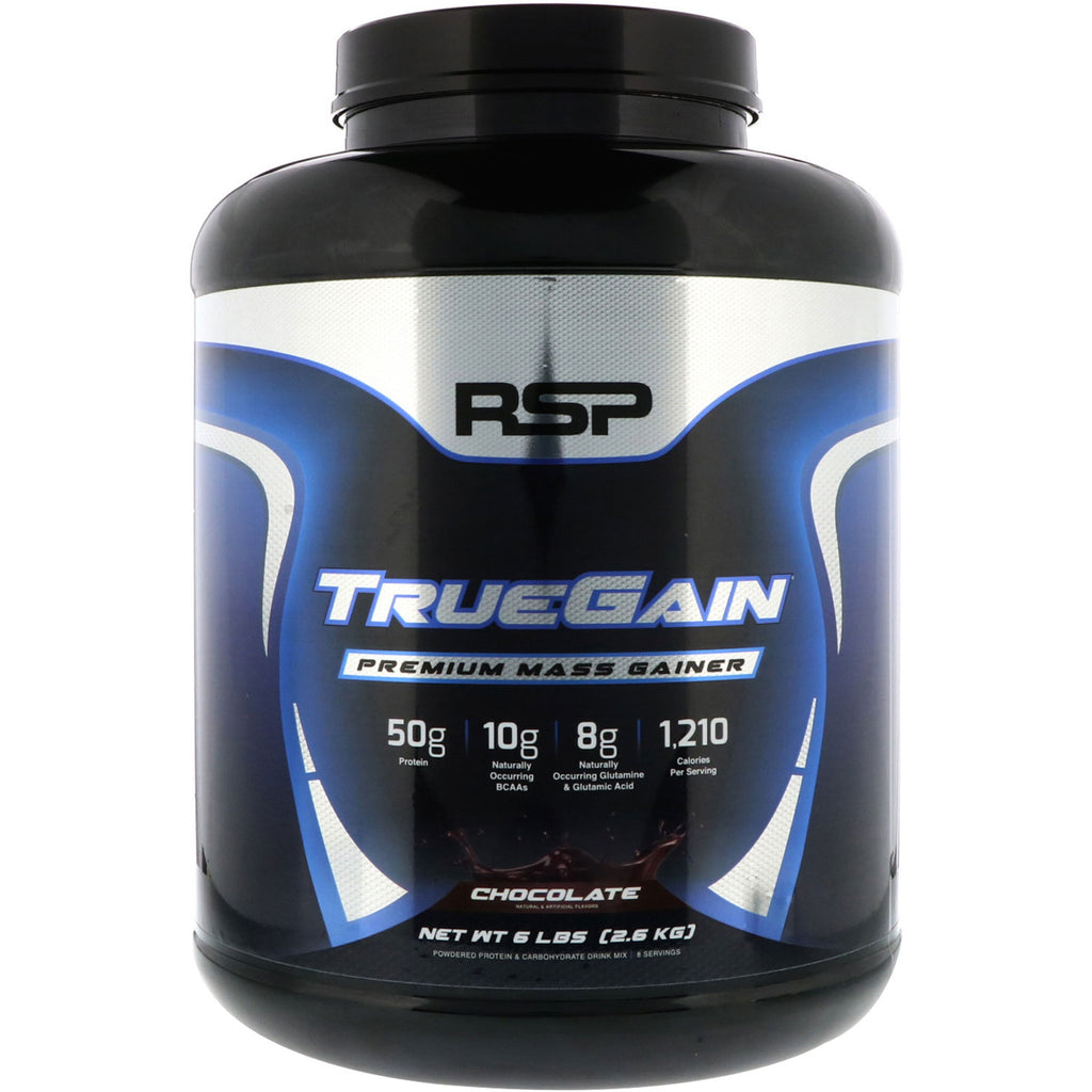 RSP Nutrition, TrueGain Premium Mass Gainer, Sjokolade, 6 lbs (2,6 kg)