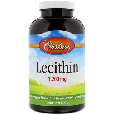 Carlson Labs, Lecitina, 1.200 mg, 280 Cápsulas Softgel