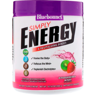 Bluebonnet Nutrition, Simply Energy, Fresa y kiwi, 300 g (10,58 oz)