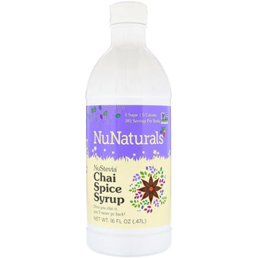 NuNaturals, NuStevia, sirop de condimente Chai, 16 fl oz (0,47 l)