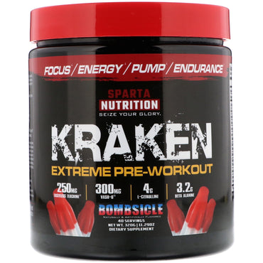 Sparta Nutrition, Kraken Pre-Workout, Bombsicle, 11,29 uncji (320 g)