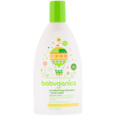 BabyGanics, Shampooing revitalisant + nettoyant pour le corps, camomille verveine, 12 fl oz (354 ml)