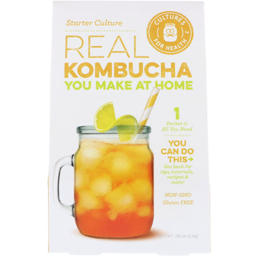 Cultures for Health, Real Kombucha, cultivo inicial, 1 paquete, 0,08 oz (2,4 g)
