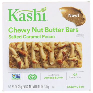 Kashi, Chewy Nut Butter Bars, Salted Caramel Pecan, 5 Chewy Bars, 1.23 oz (35 g) Each
