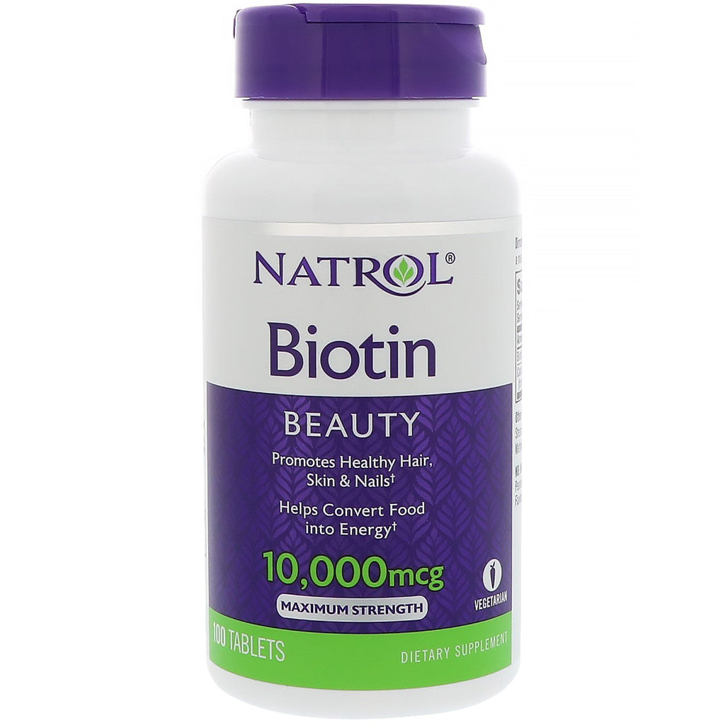 Natrol, Biotin, 10.000 mcg, 100 tabletter
