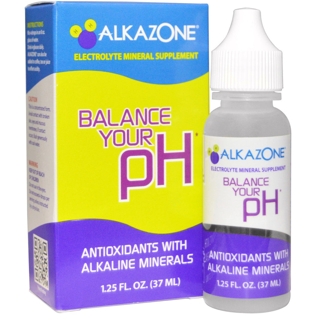 อัลคาโซน ปรับสมดุล pH ของคุณ สารต้านอนุมูลอิสระด้วยแร่ธาตุอัลคาไลน์ 1.25 ออนซ์ (37 มล.)