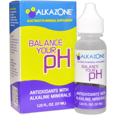 Alkazone, pH 균형, 알칼리 미네랄 함유 항산화제, 37ml(1.25fl oz)