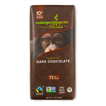 Chocolate de especies en peligro de extinción, chocolate amargo natural, 3 oz (85 g)