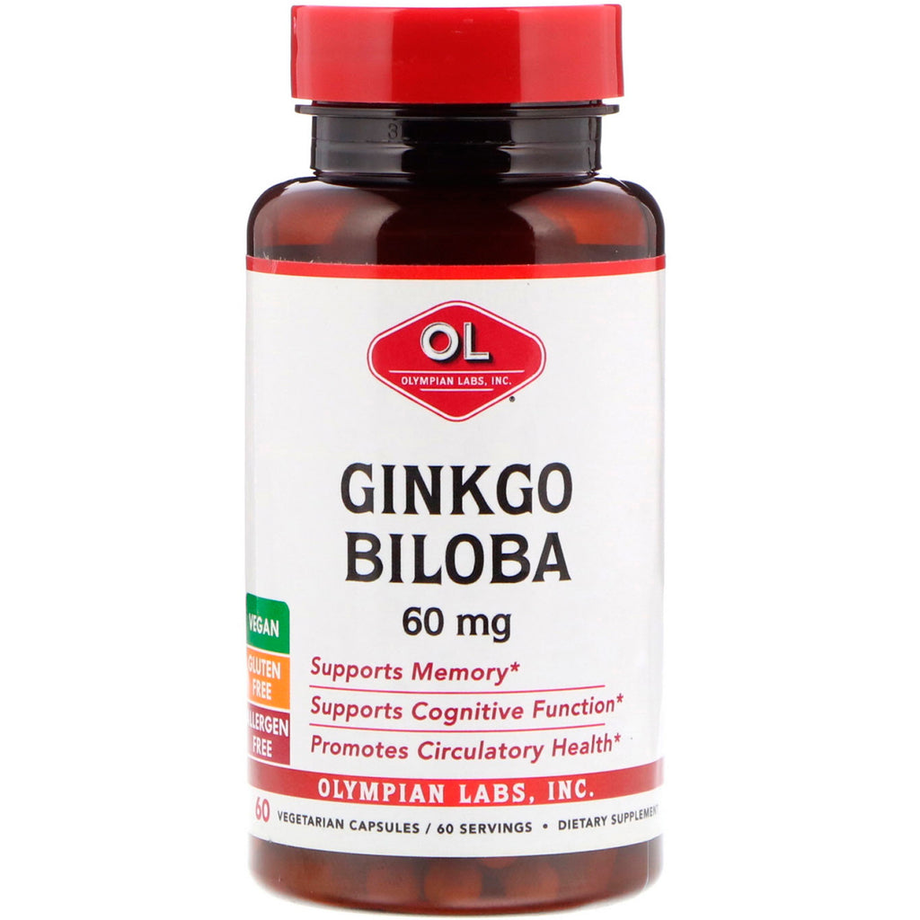 Olympian Labs Inc., Ginkgo Biloba, 60 mg, 60 kapsułek wegetariańskich