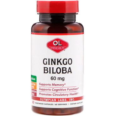 Olympian Labs Inc., Ginkgo Biloba, 60 mg, 60 capsule vegetariene