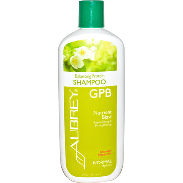 Aubrey s, GPB Balancing Protein Shampoo, Rozmaryn i Mięta Pieprzowa, Normalny, 11 uncji (325 ml)