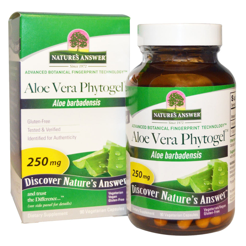 Nature's Answer, fitogel di aloe vera, 250 mg, 90 capsule vegetariane