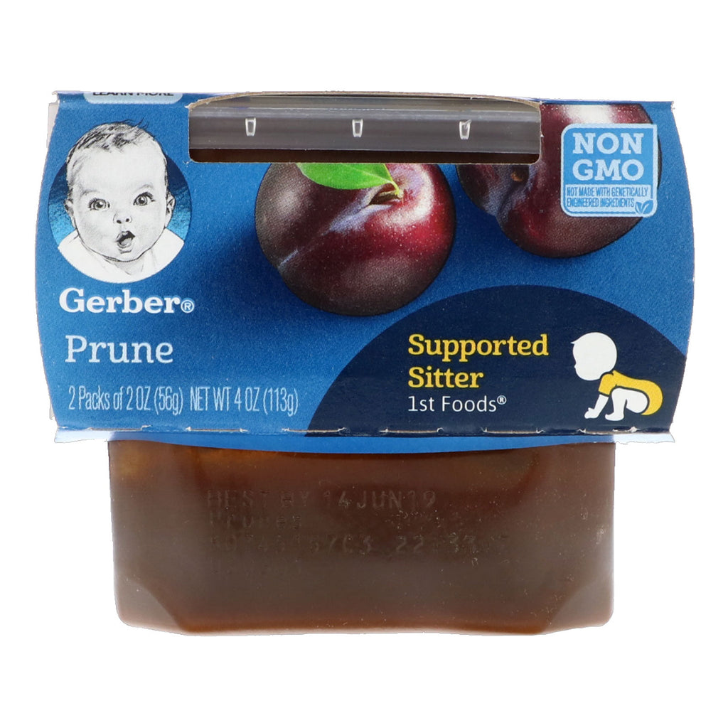 Gerber 1st Foods Prune 2er-Pack, je 2 oz (56 g).
