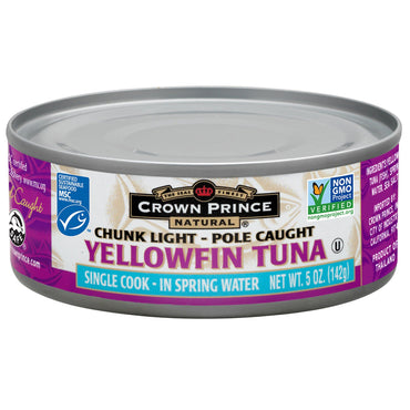 Kronprins naturlig, gulfinnet tunfisk, i kildevann, 5 oz (142 g)